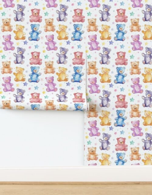 Small Teddy Bears in Sweet Pastels Wallpaper