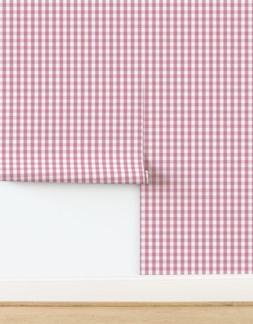 Soft Pink Gingham Check Wallpaper