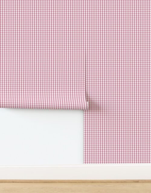 Small Soft Pink Gingham Check Wallpaper