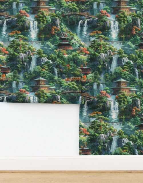 Harmony and Flow The Beauty of a Japanese Water Garden Wallpaper