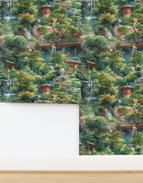 Eden of Tranquility A Japanese Water Garden Paradise Wallpaper