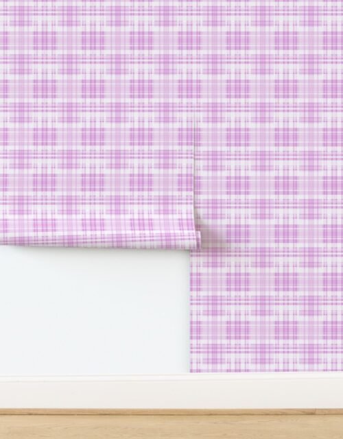 Faded Madras Plaid in Pink Wallpaper