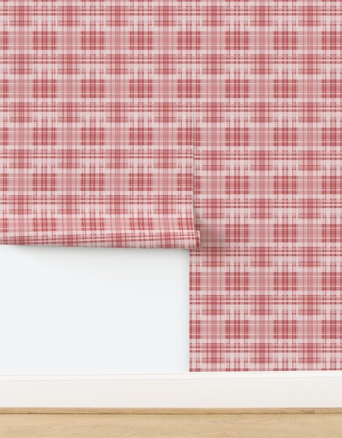 Faded Madras Plaid in Red Wallpaper
