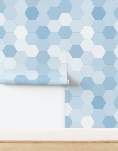 Hexagonal Blue Serenity Honeycomb Pattern Wallpaper