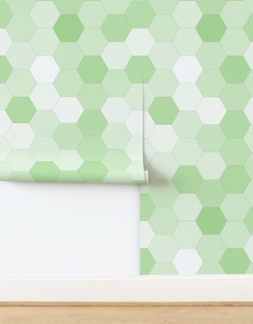 Hexagonal Green Freshness Honeycomb Pattern Wallpaper