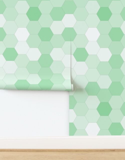 Hexagonal Mint Delight Honeycomb Pattern Wallpaper