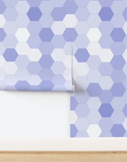 Hexagonal Periwinkle Serenity Honeycomb Pattern Wallpaper