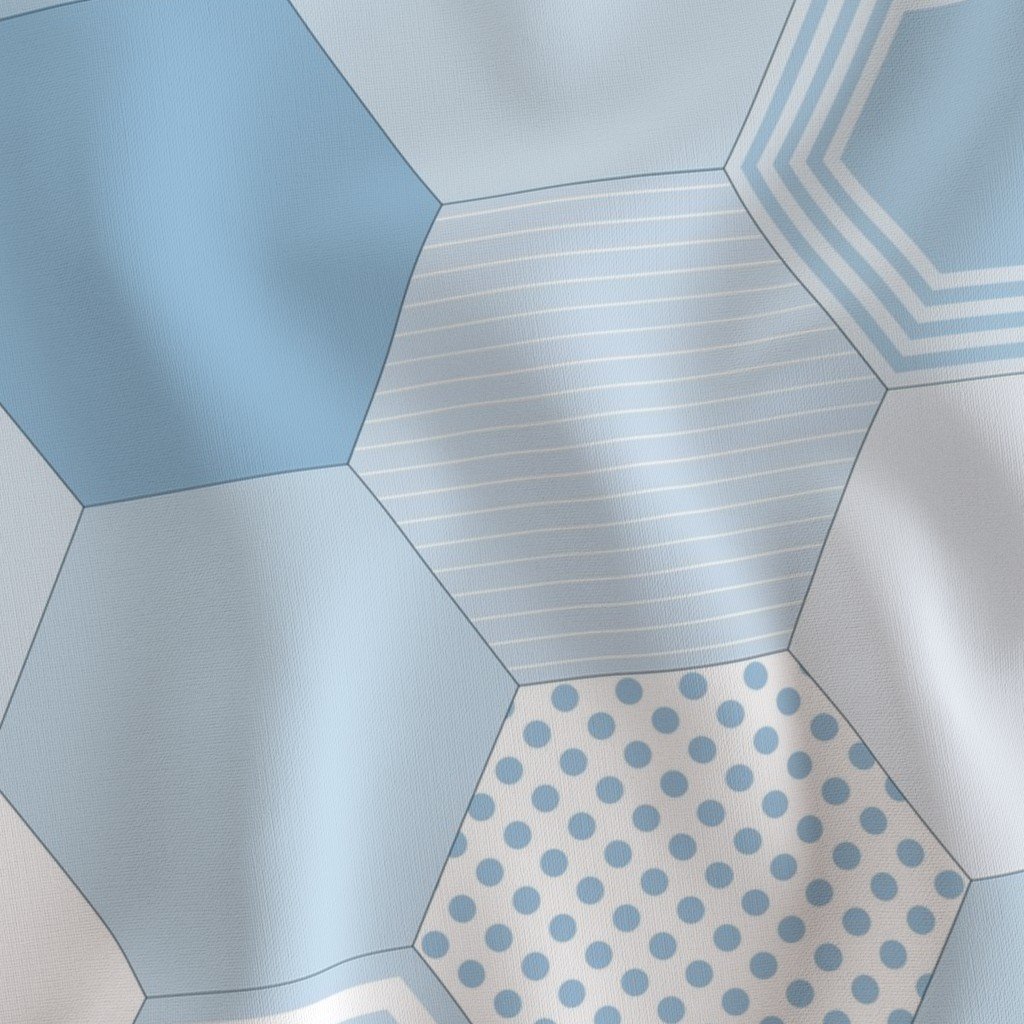 Large Hexagonal Blue Serenity Honeycomb Quilt Pattern
