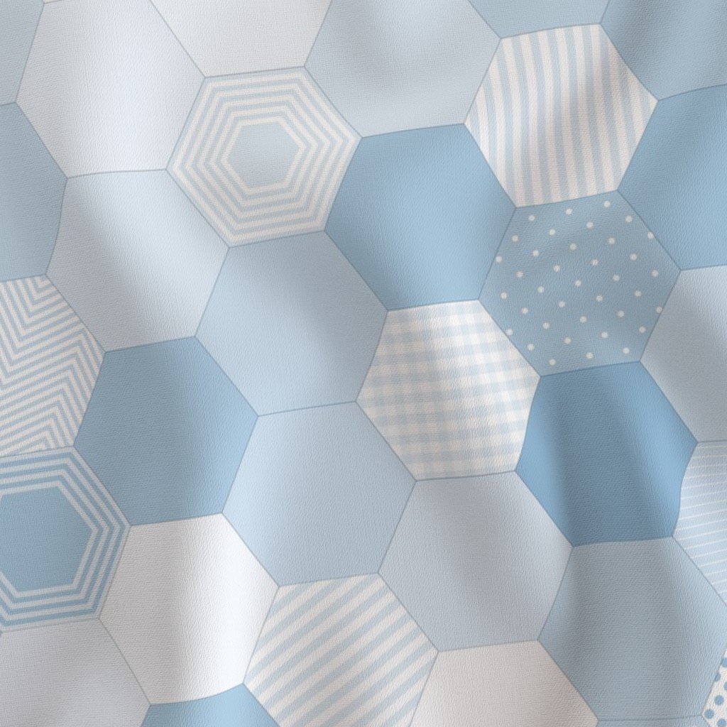 Small Hexagonal Blue Serenity Honeycomb Quilt Pattern