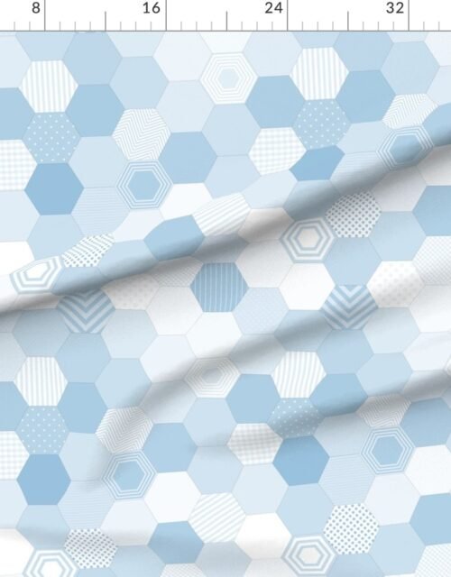 Small Hexagonal Blue Serenity Honeycomb Quilt Pattern