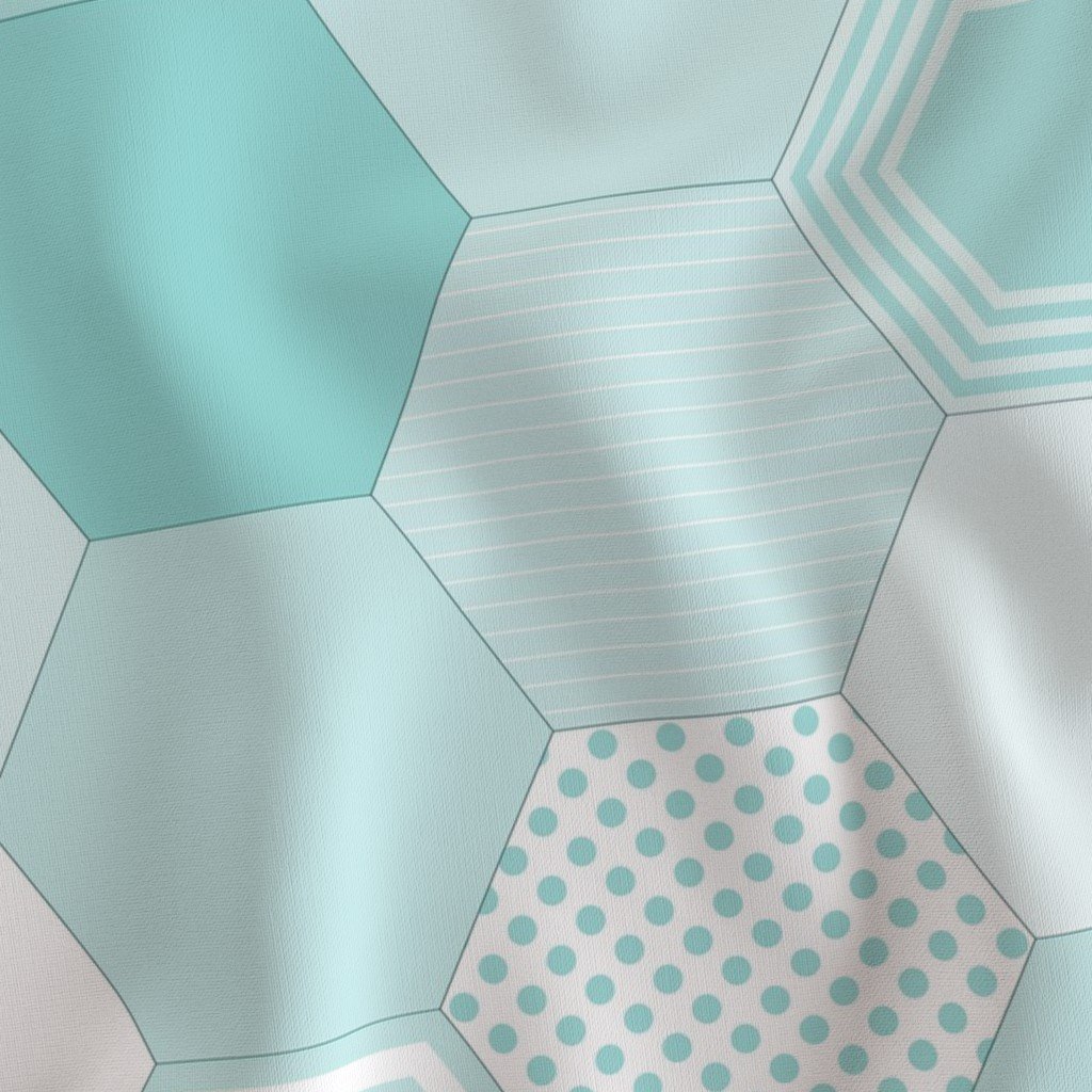Large Hexagonal Aqua Teal Honeycomb Quilt Pattern