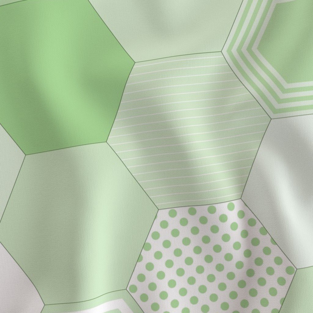 Large Hexagonal Green Freshness Honeycomb Quilt Pattern