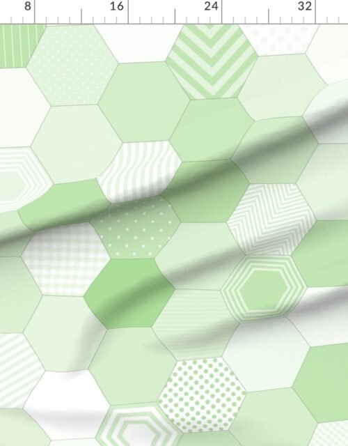 Large Hexagonal Green Freshness Honeycomb Quilt Pattern