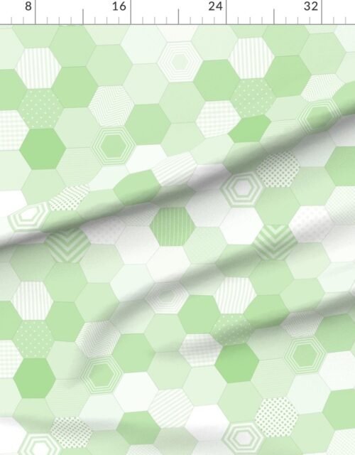 Small Hexagonal Green Freshness Honeycomb Quilt Pattern