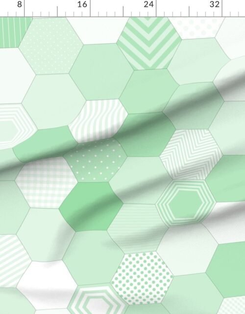Large Hexagonal Mint Delight Honeycomb Pattern Quilt Pattern