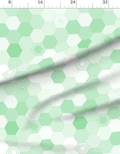 Small Hexagonal Mint Delight Honeycomb Pattern Quilt Pattern