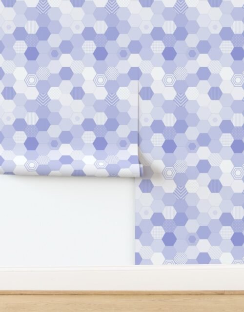 Small Hexagonal Periwinkle Serenity Honeycomb Pattern Wallpaper