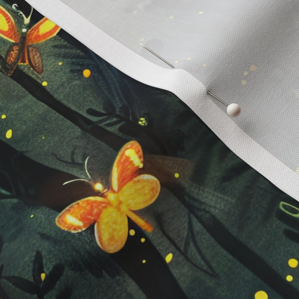 Fabric in Enchanted Glow Fireflies in a Midnight Forest Fabric Fabric in Enchanted Glow Fireflies in a Midnight Forest Fabric - Image 3