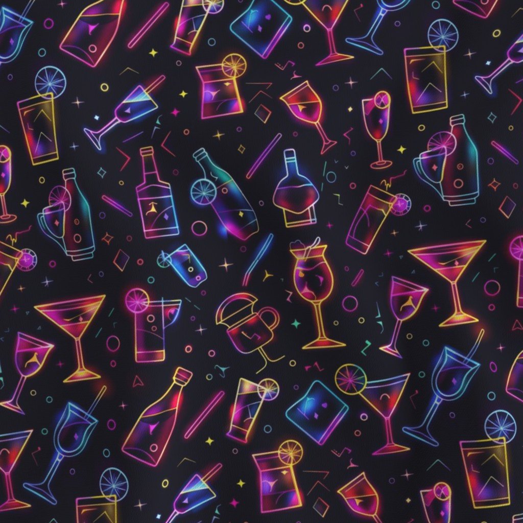 Neon Party Extravaganza Glowing Cocktails in the Night