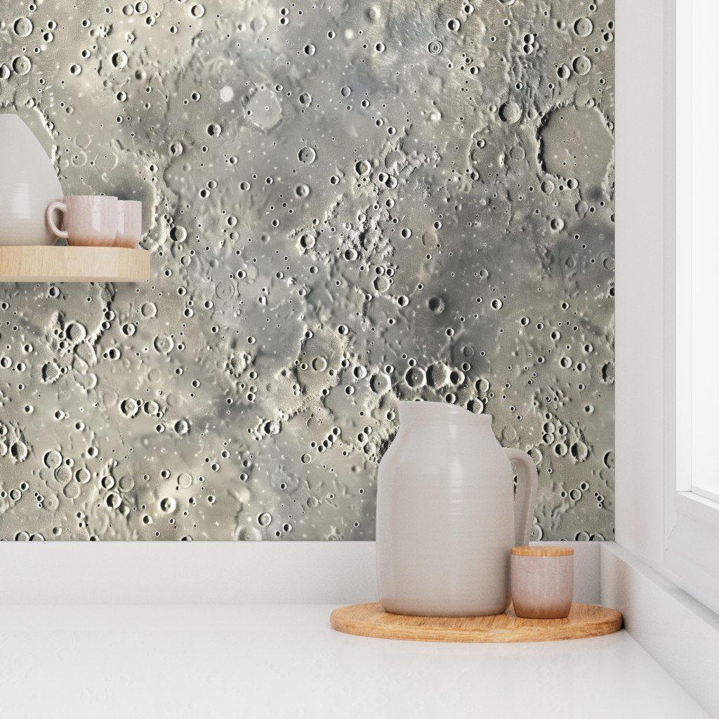 Ethereal Moon Surface Top-Down View Wallpaper