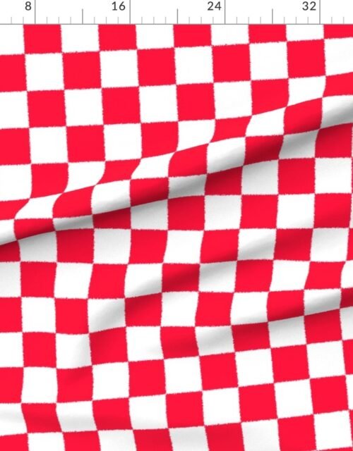 Tumble Edged Red and White Checkerboard Squares