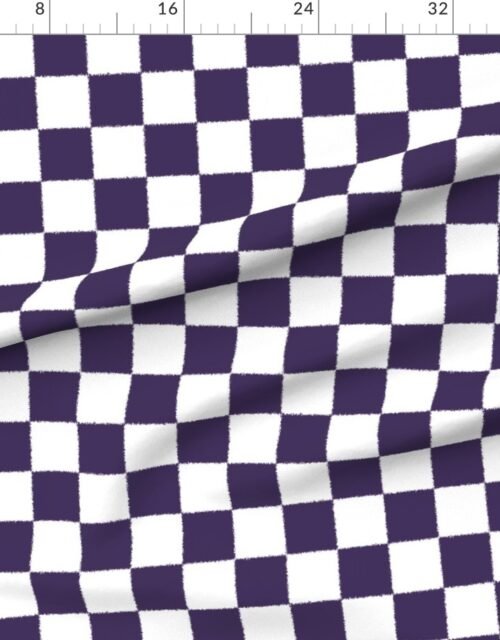 Tumble Edged Plum Purple and White Checkerboard Squares