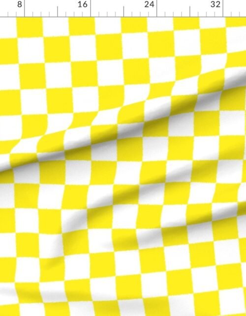 Tumble Edged Eggyolk Yellow and White Checkerboard Squares