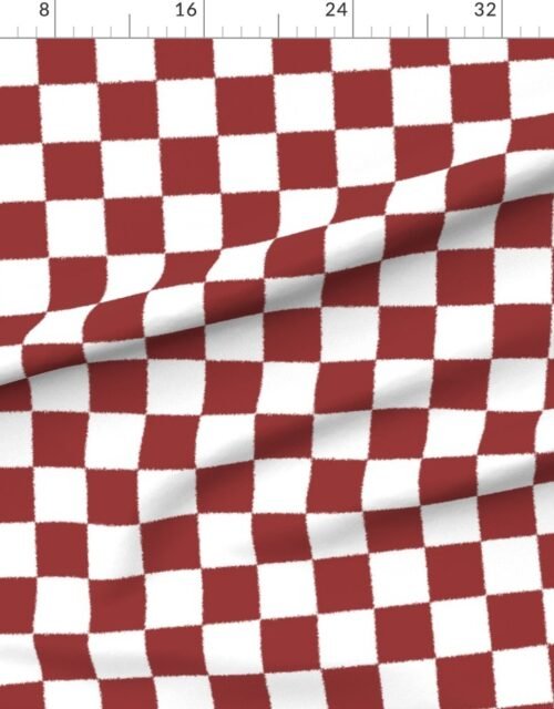 Tumble Edged Brick Red and White Checkerboard Squares