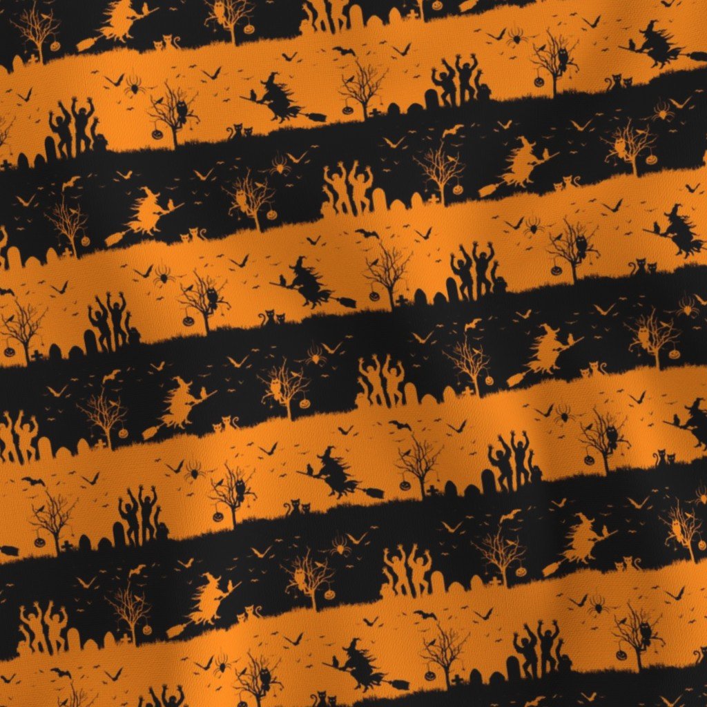 Pale Pumpkin Orange and Black Halloween Decor Stripes