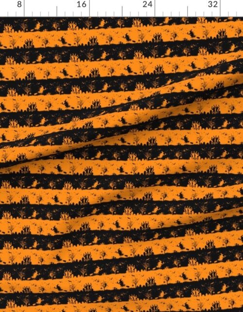 Pale Pumpkin Orange and Black Halloween Decor Stripes