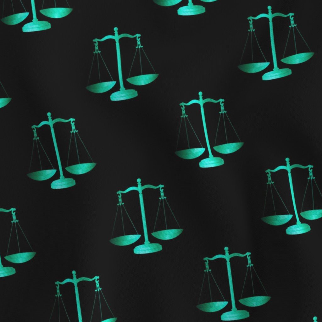 Aqua Scales Of Justice on Black Repeat
