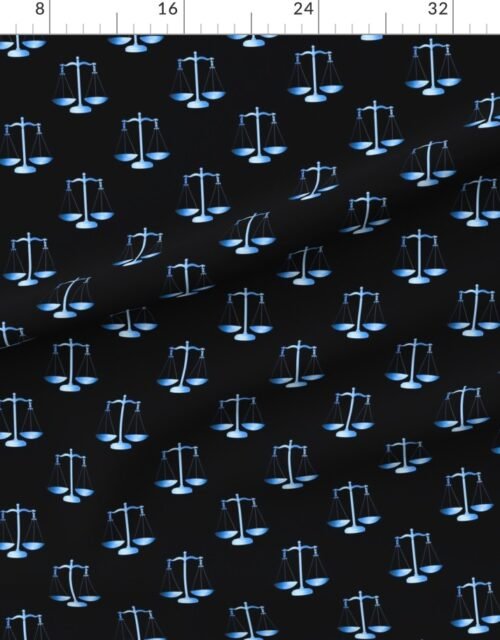 Blue Scales Of Justice on Black Repeat