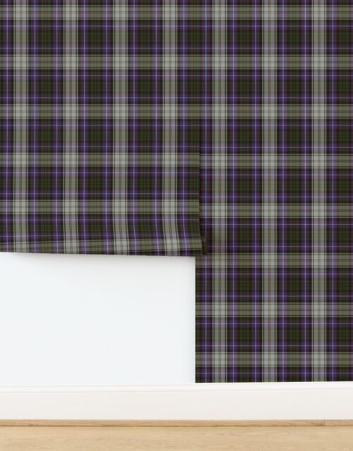 Purple Gray Green Scottish Highland Christmas Winter Woolies Wallpaper