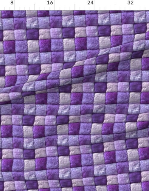 Small Violet Faux Fur Patchwork Fabric - Luxurious Plush Texture