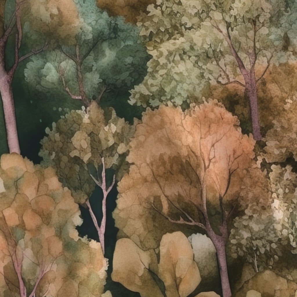 Endless Forest Watercolor – Golden Autumn