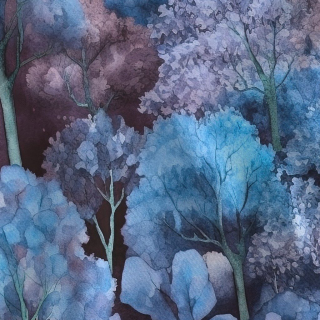 Endless Forest Watercolor – Sapphire Dawn