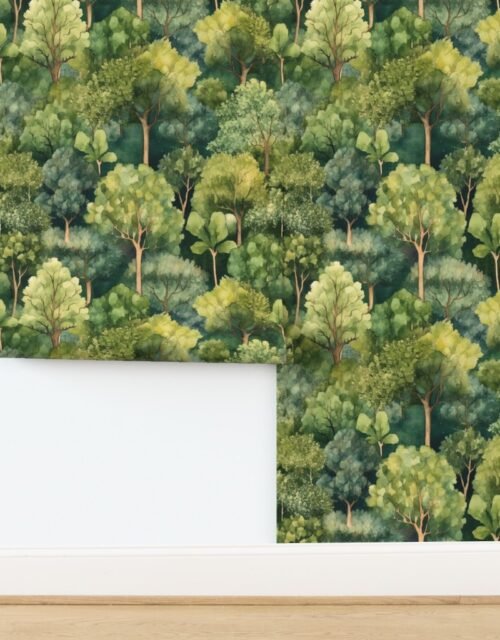 Endless Forest Watercolor - Verdant Vista Wallpaper