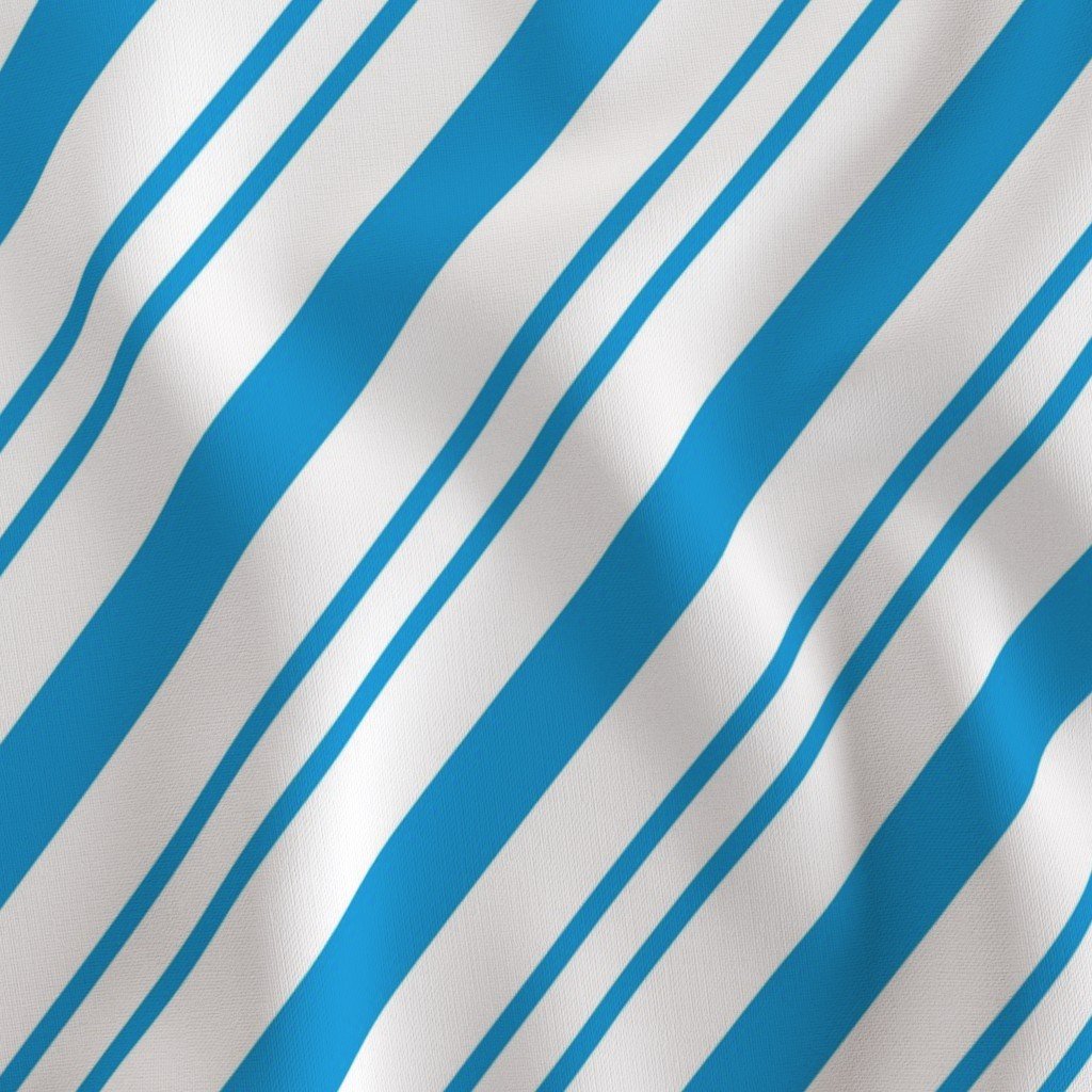 Classic Blue Diagonal Christmas Candy Stripes