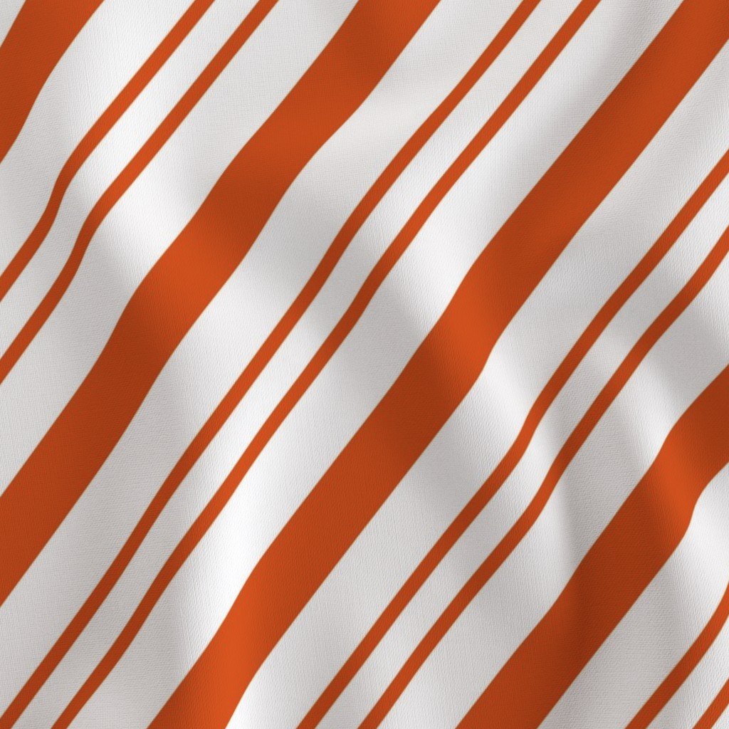 Classic Orange Diagonal Christmas Candy Stripes on White Background