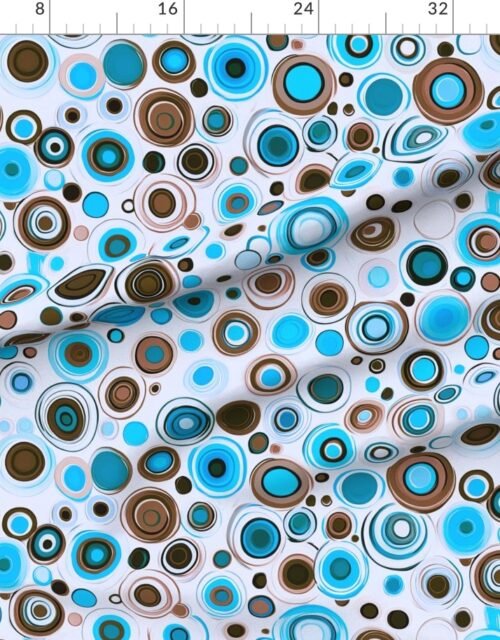 Retro Abstract Circles with Blue and Brown on Light Background