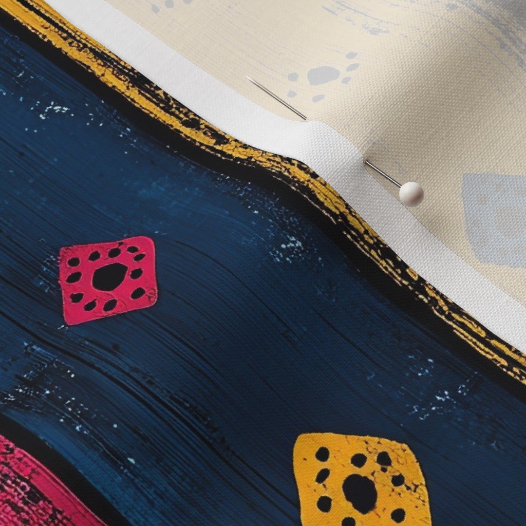 Fabric in Dashiki Fusion Colorful Diamonds and Stripes Yellow Red and Blue Fabric Fabric in Dashiki Fusion Colorful Diamonds and Stripes Yellow Red and Blue Fabric - Image 3