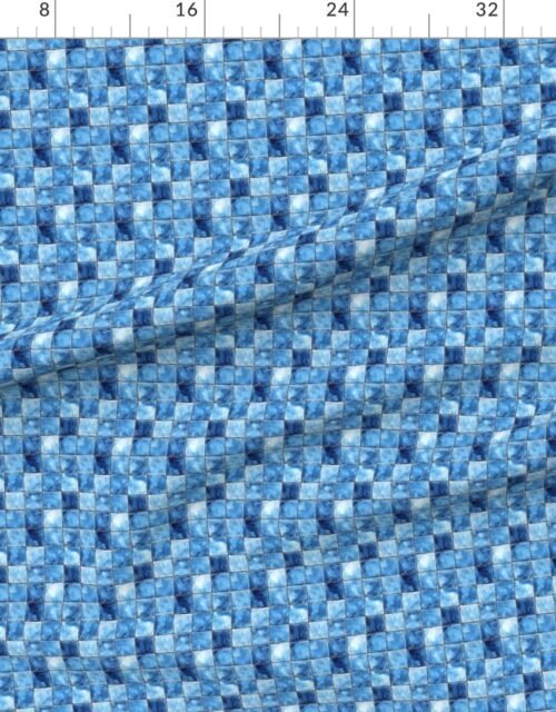 1 inch Blue Mosaic Tiles with Watercolor Effect for Pool or Bathroom