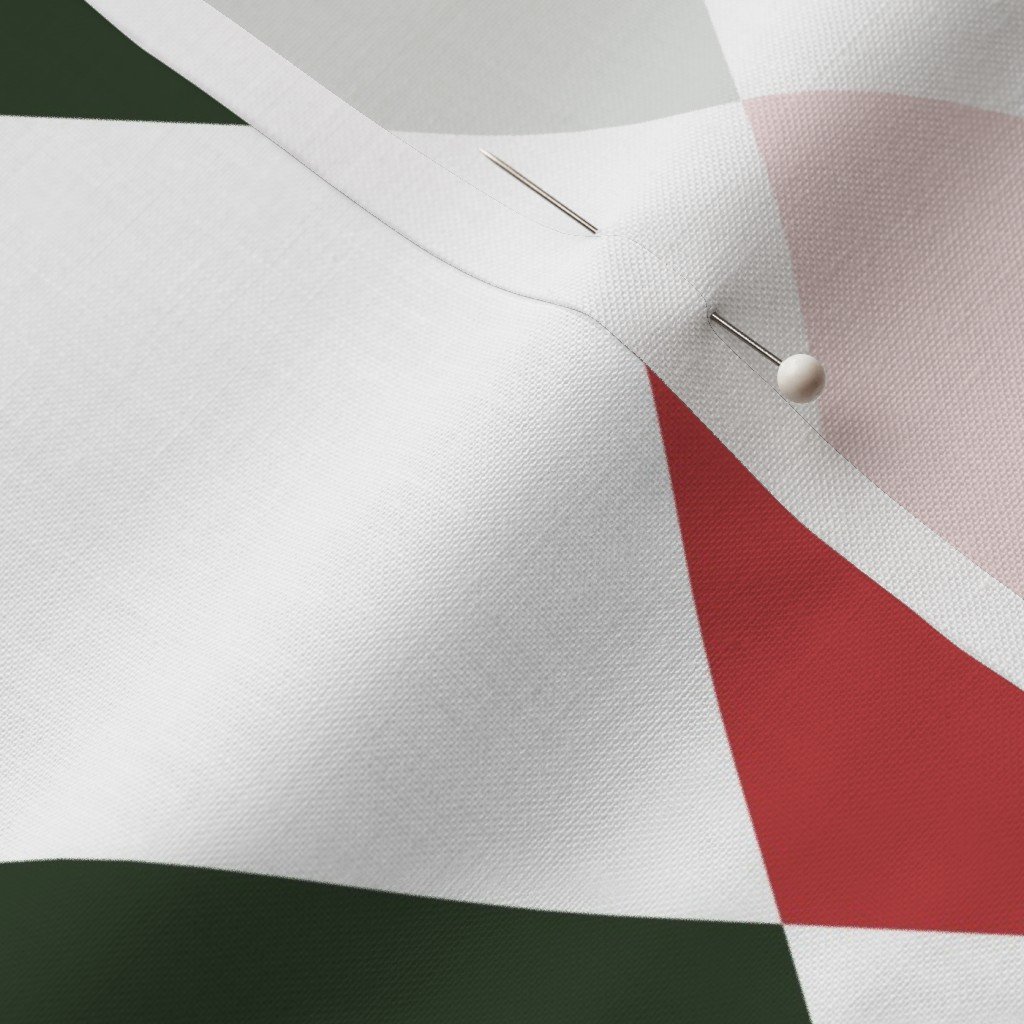 Fabric in 4 inch Vintage Cranberry and Green Christmas Harlequin Checkered Pattern Fabric Fabric in 4 inch Vintage Cranberry and Green Christmas Harlequin Checkered Pattern Fabric - Image 3