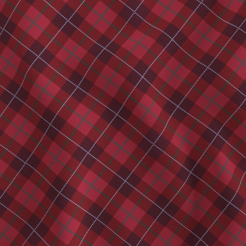 Mini Cranberry Red Green and White Seasonal Christmas Tartan Check Plaid