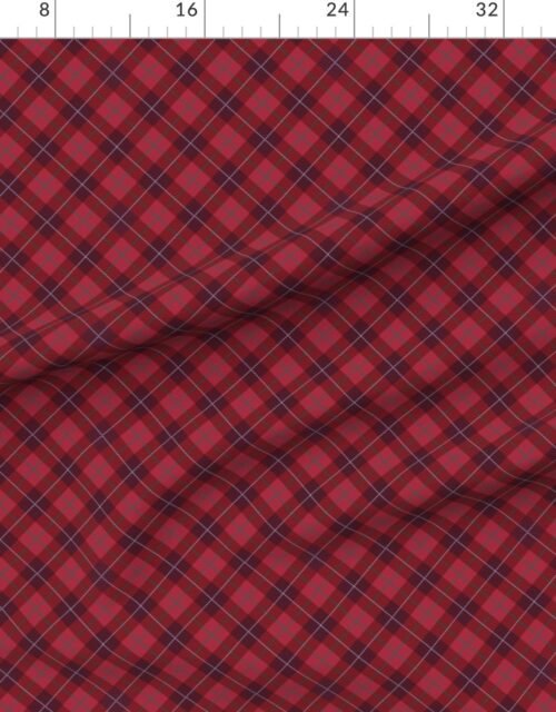 Mini Cranberry Red Green and White Seasonal Christmas Tartan Check Plaid