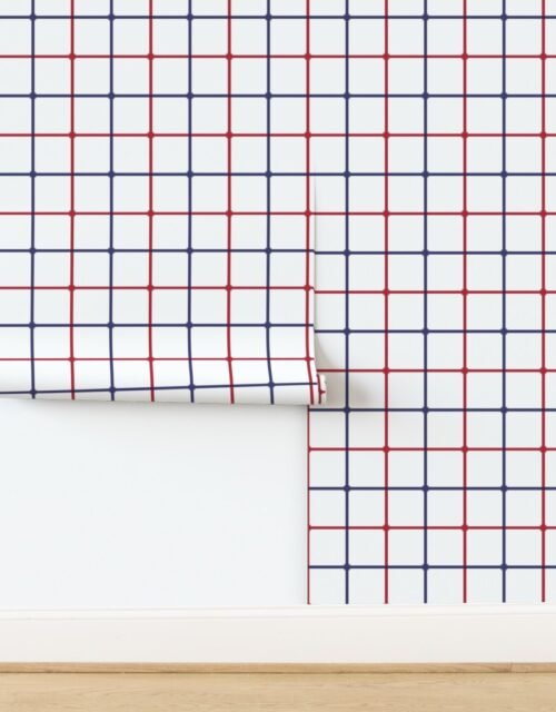 Large Patriotic Optical Illusion Check in USA Red White and Blue Wallpaper