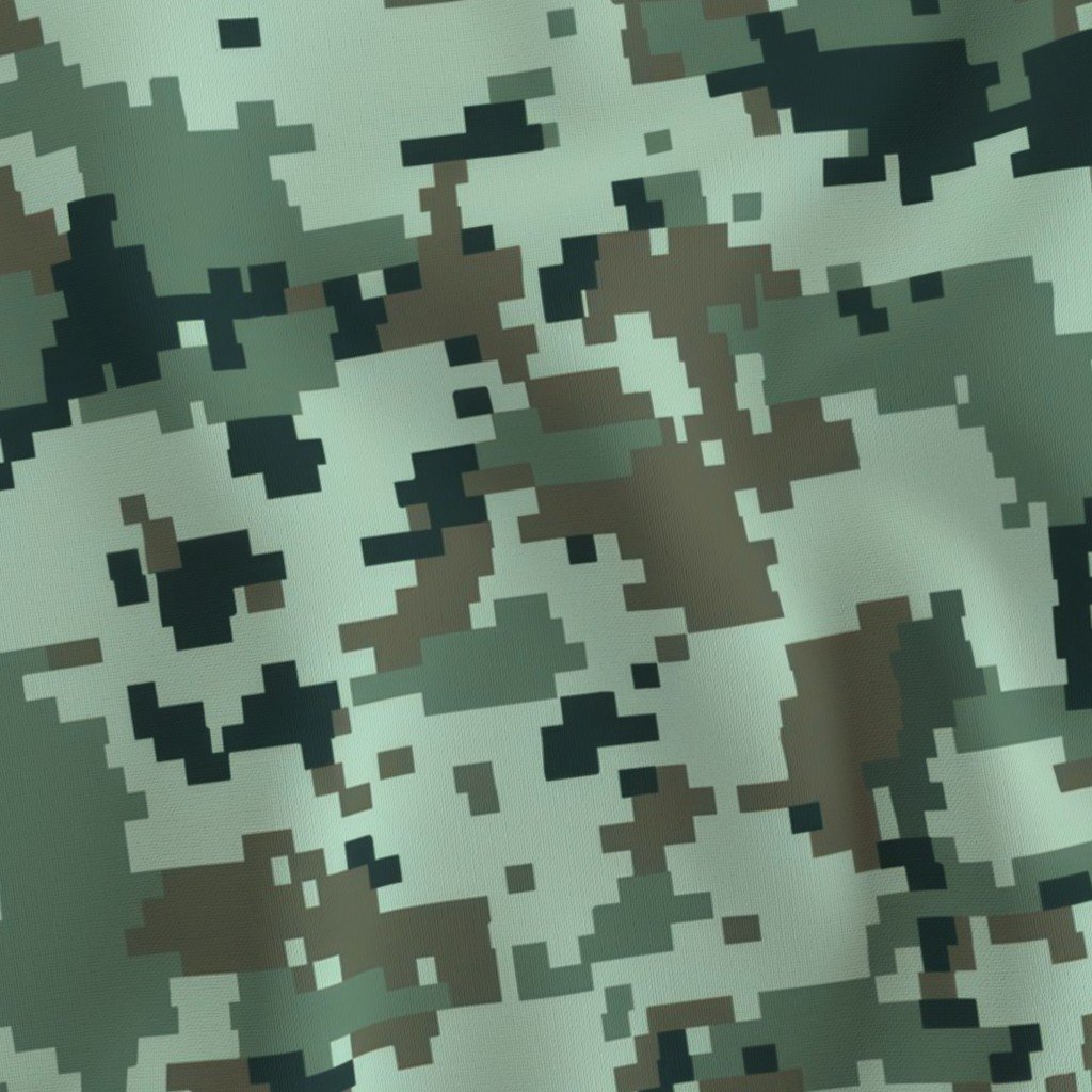 Digital Camouflage Pixellated Swatches of Forest Green Sage Green Olive