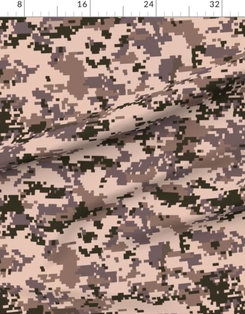Digital Camouflage Pixellated Swatches of Desert Sand Taupe and Brown