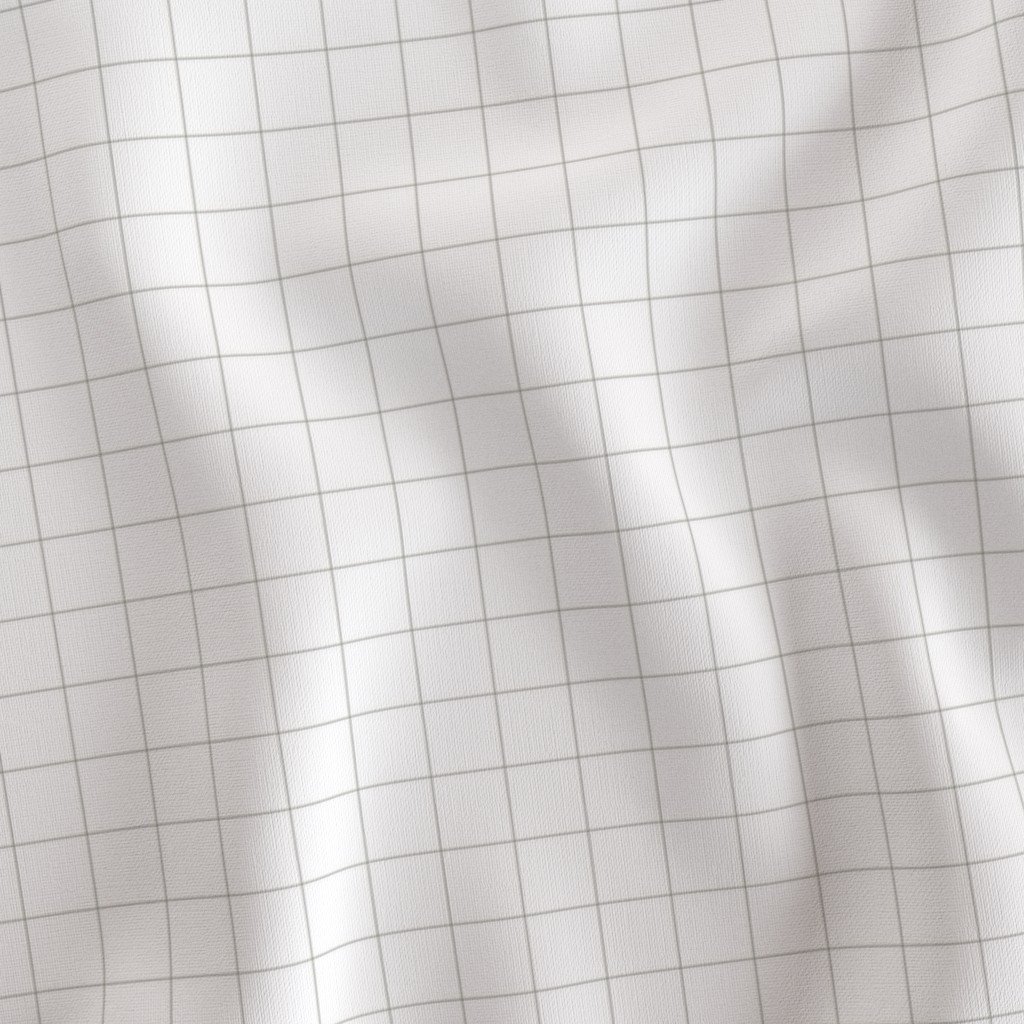 Fabric in 1 inch sage green square grid line pattern on white Fabric