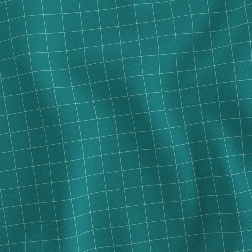 1 Inch Grid Line Pattern with White Lines on Teal